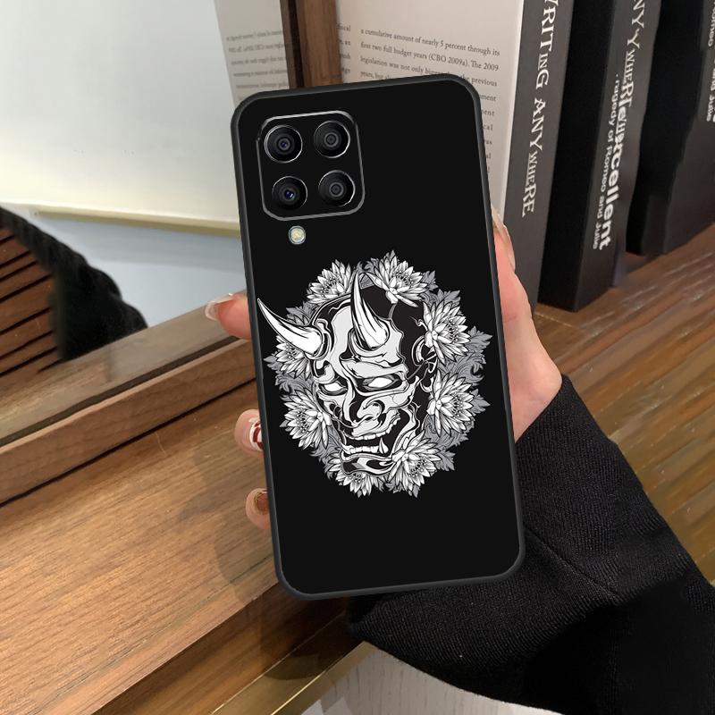 Japanese Oni Hannya Demon Mask Case For Samsung Galaxy M35 M15 M55 M56 M36 M16 M06 M31 M13 M33 M53 M12 M32 M52 M14 M34 M54
