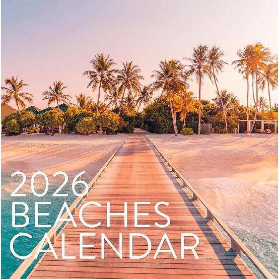 2026 Beaches Wall Calendar | Tranquil Beach Photos From Around The World, Beautiful Scenic Ocean Beaches & Sandy Sunsets, Calendar Stocking Stuffer 2026 Calendar