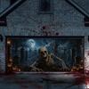 270. Tingjoo Halloween Garage Door Banner Backdrop, Graveyard Skeleton
