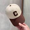 Female Letter Color Blocked Duck Tongue Hat for Spring and Summer Fashionable Couple Baseball Cap for Men