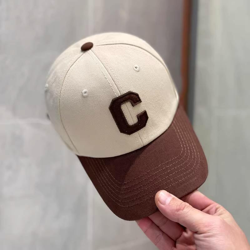 Female Letter Color Blocked Duck Tongue Hat for Spring and Summer Fashionable Couple Baseball Cap for Men