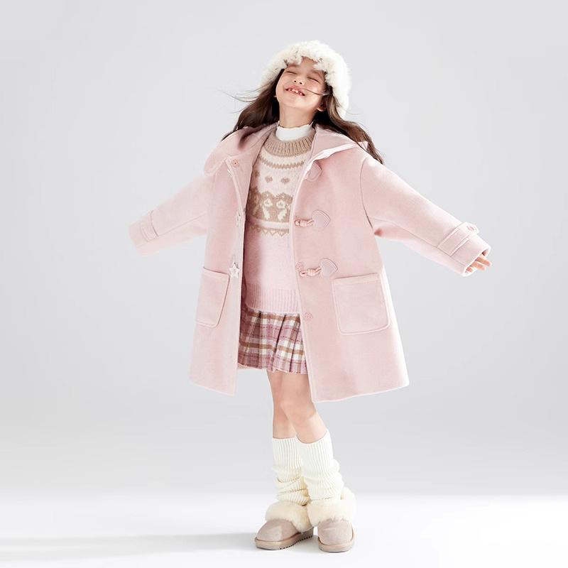 Casacos de Menina com Botões de Presilha para Outono e Inverno – Roupa Exterior para Meninas Mais Velhas