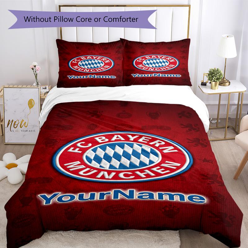 Bayern Monaco Personalizza il tuo nome Set Biancheria da Letto Copripiumino Traspirante con Federe Decorazione per la Casa Regalo di Compleanno