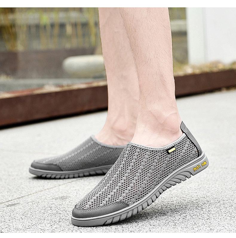 Men's Breathable Mesh & Cowhide Slip-On Loafers