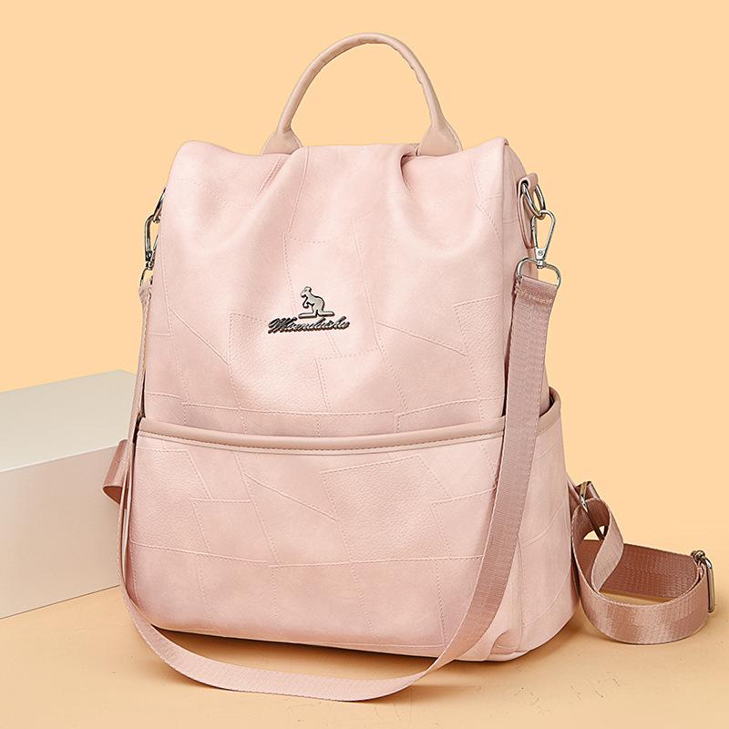 Geometric splicing pattern anti-theft backpack women's new retro large-capacity fashion backpack leisure travel backpack