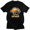 Vintage Sunset Happy Camper Tshirts for Men Short Sleeves T Shirt Adventure Camping Travel Tshirts Loose Fit 100 Cotton Tees