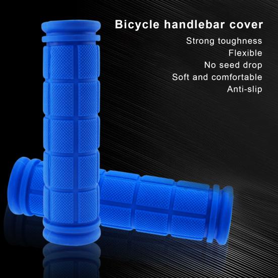 1 Pair Bike Handle Grips Wear Resistant Non-Slip Design Shock Absorption Universal Bicycle Handlebar Grips Covers Replacement Parts