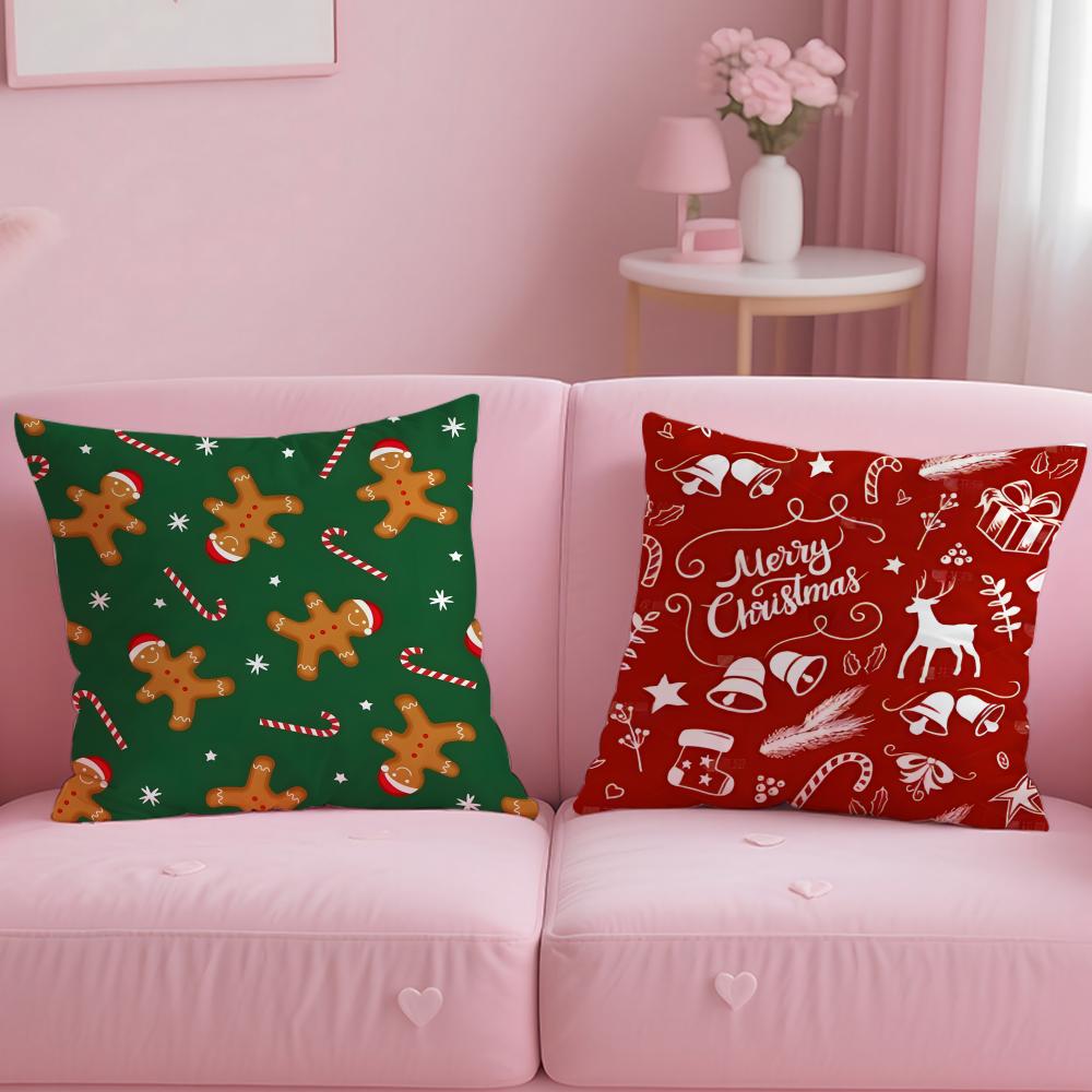 Merry Christmas Cushion Cover Comfortable Reversible Pillow Cover Ideal For Car Sofa Bedroom & Beyond