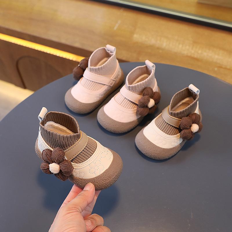 Botas Warm Girl Snow Boot Autumn Winter New 2025 Anti Slip Embroidered Leather Boot Retro Infant Princess Shoe Baby Walking Shoe
