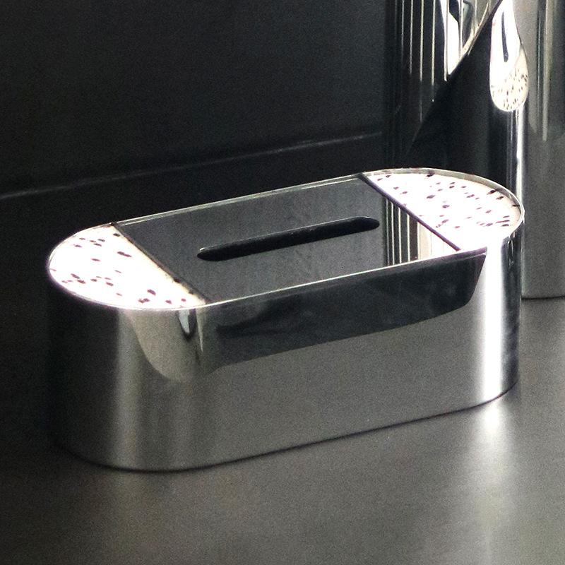 Leichte Luxus-Taschentuchbox aus geflecktem Fell, Metall, Dekoration für Hotel, Restaurant, Küche, Taschentuchbox, Dekoration, Modellraumdekoration