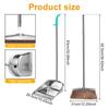 Stainless Steel Broom Dustpan Set with Long Handle Durable Non Stick Hair Sweeping Cleaning Tools for Household Indoor Floor