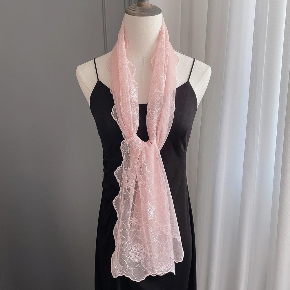 Retro Women's Lace Scarf Shawl Elegant Female Headscarf Fashion Sunscreen Shawl  for Women