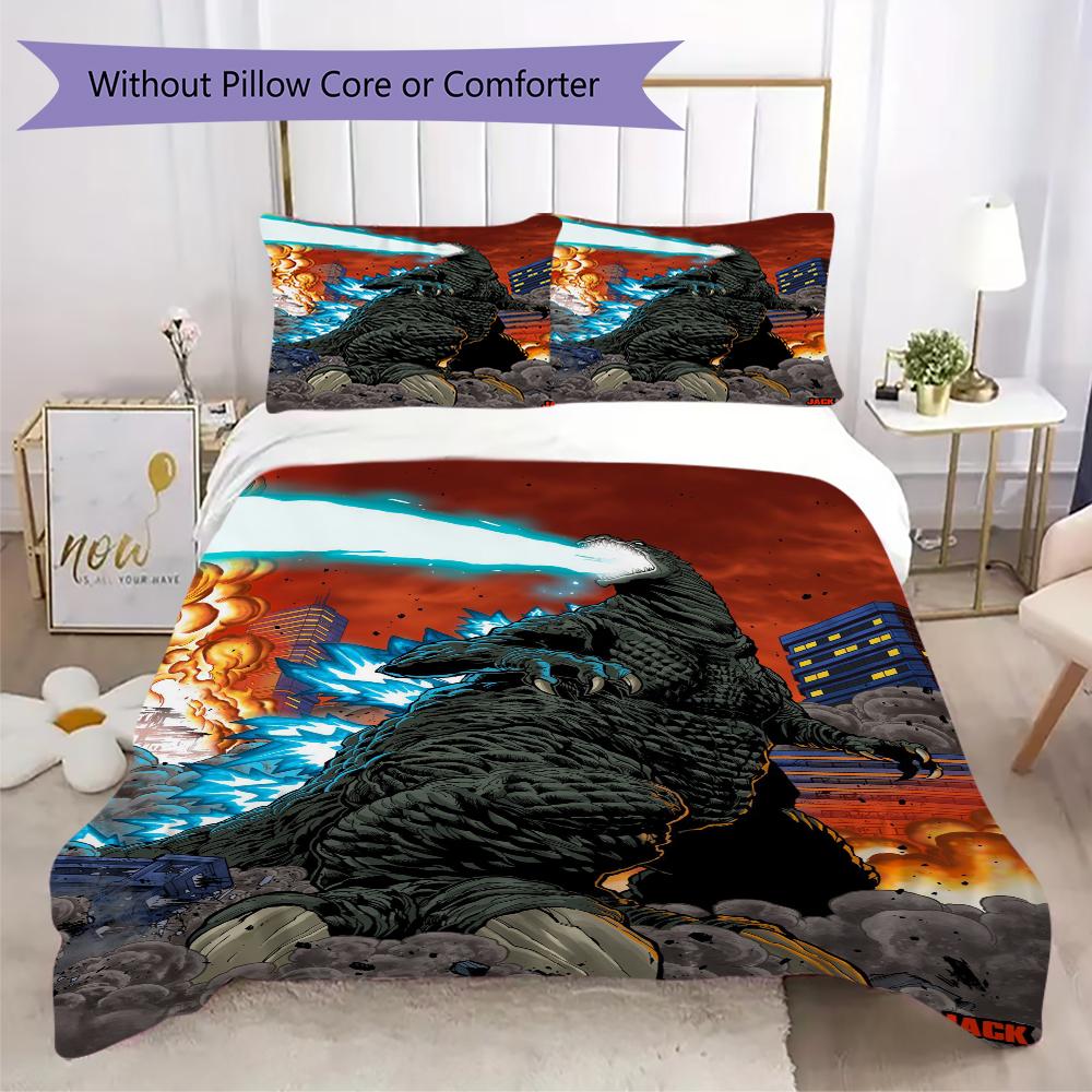 Giant Monster City Attack Bedding Without Core 1 Duvet Cover 2 Pillowcase Without Core Christmas Birthday Gift Bedding Set