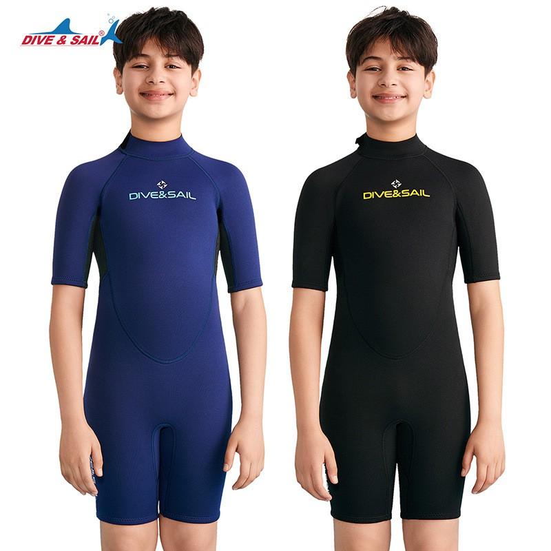 2,5mm Kinder Ganzkörper-Neoprenanzug Schnorcheln Schwimmen Surfen Warm Thermisch Tauchanzug Jungen Größe 8-16 Schwarz Marine