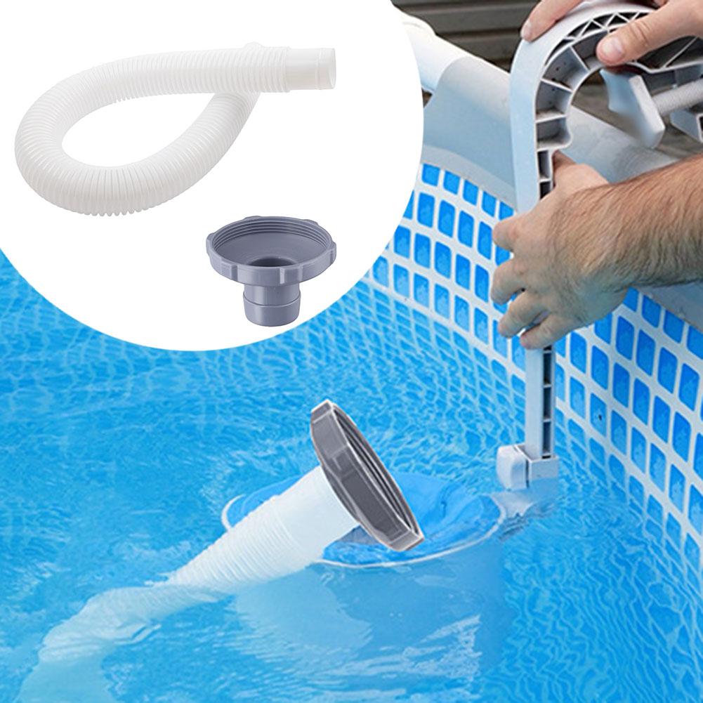 Grauer Wellen-Pool-Skimmer-Schlauch mit Adapter 25016 11238 Für einfache Installation Lecksichere Verbindung Schwimmbadausrüstung
