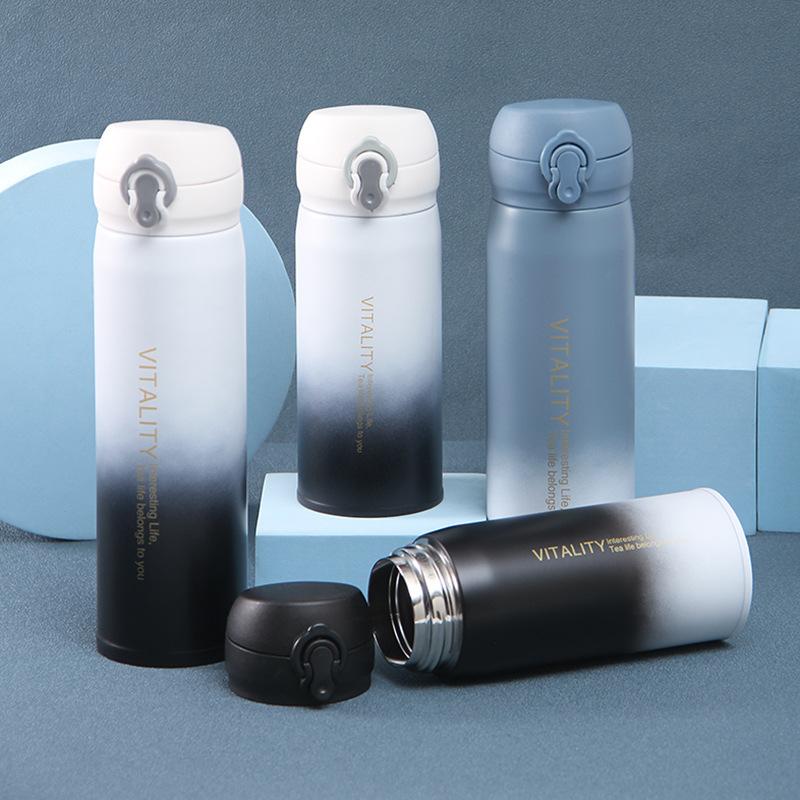 New Steel Thermos Cup Creative Gradient Color Jump Cup Handy Outdoor Water Cup Gift Cup Durable Durable Useful