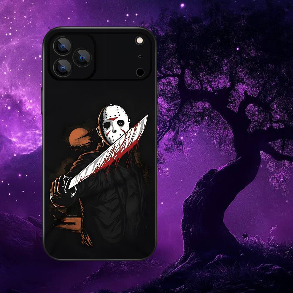 Film Horror J-Jason Voorhees Phone Case For iPhone 17,16,15,14,13,12,Pro,Max,Plus,E,SE4,Air,Mini Black Soft Box