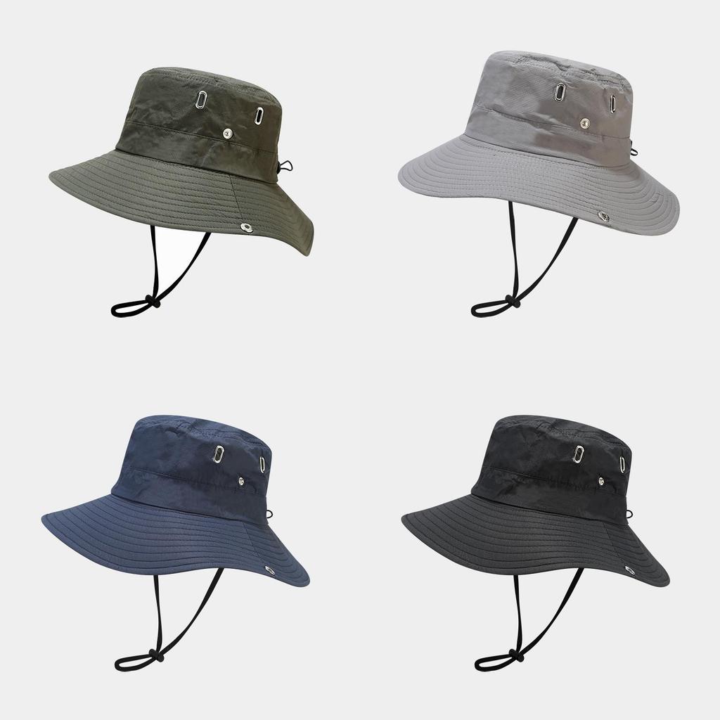 Casual Outdoor Sun Hat With Wide Brim Waterproof Breathable For Hiking And Travel