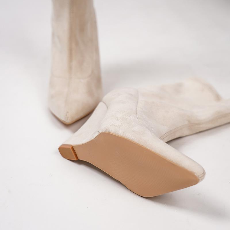 

Зима новая кожа бархат танкетка эластичные сапоги универсальные бархатные модные сапоги теплые танкетка высокий каблук короткие сапоги женщины 41 абрикосовый