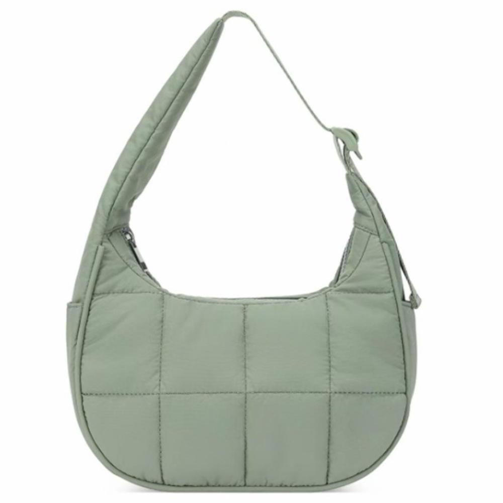 Fashion Nylon Handbag with Adjustable Strap Waterproof Underarm Bag Large Capacity Quilted Puffer Shoulder Bag Woman Girl