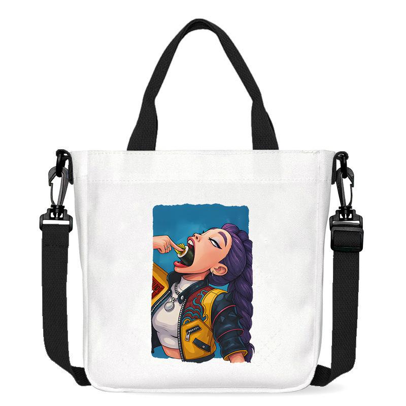 Horký prodej KPOP Dívčí skupina Demon Hunter Tištěná plátěná taška Módní dámská dojížděcí taška přes rameno crossbody