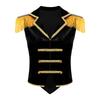 Womens Circus Ringmaster Vest Lapel Sleeveless Tassels Velvet Waistcoat Irregular Hem Button Design Cosplay Costume