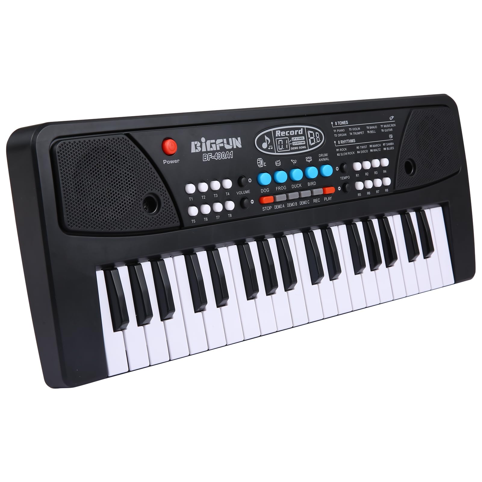 Btuty Electronic Organ USB Digital Piano 37 Keys with Microphone 16 Tones 8 Rhythms Built-in Stereo Speakers 6 Demo Songs 5 Percussion Gift Instrument