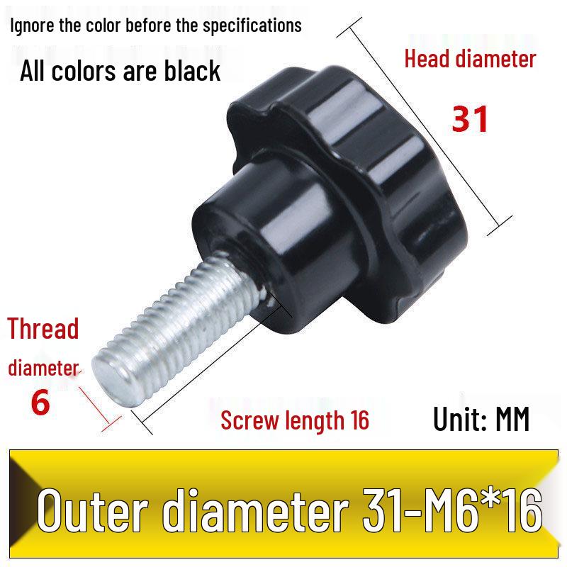 Star-Shaped Bakelite Hand-Tightening Screw Handle (M4-M10)