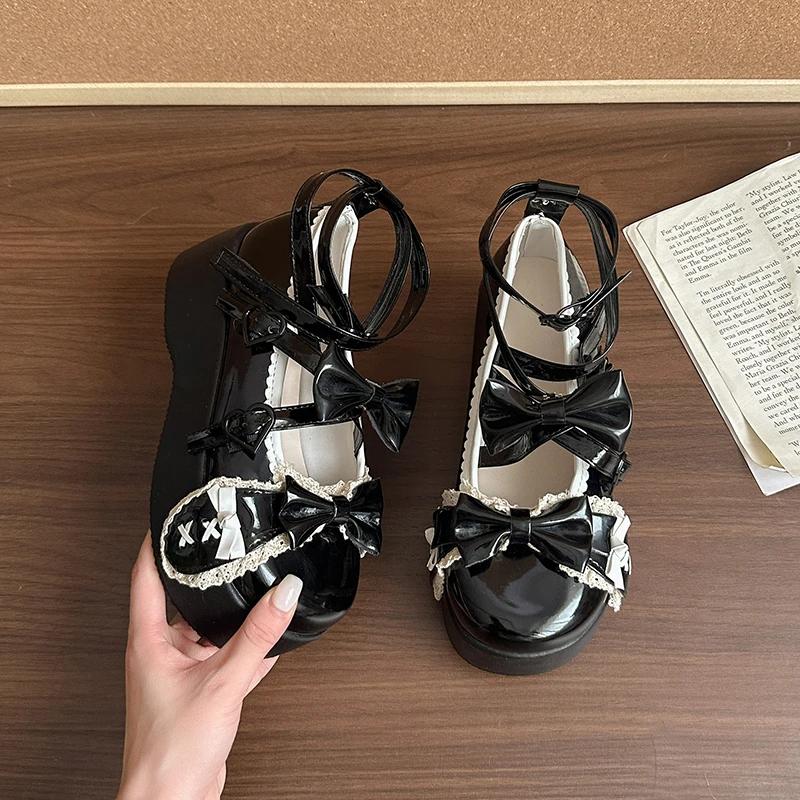

Fashion Round Toe Lolita Shoes Cute Sweet Beauty High Heels 40 чорний