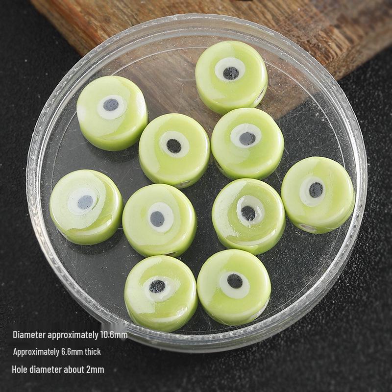 Colored Spacer Demon Eye Ceramic Bead Bracelet - DIY Jewelry Accessory with Loose Beads for Bracelets and Phone Chains