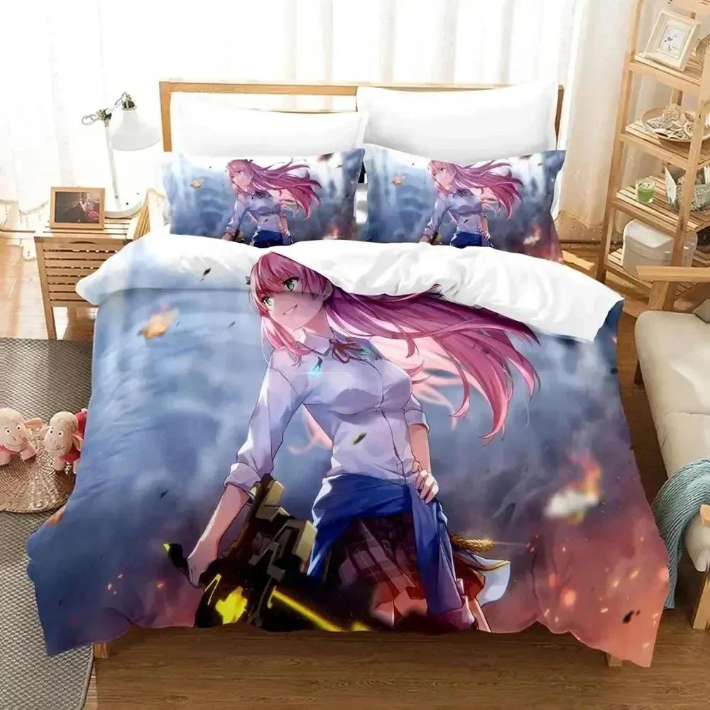 Luxury New 3D Print Anime Game Heaven Burns Red Bedding Set Duvet Cover Bed Set Quilt Cover Pillowcase Queen Boys Adult Bedding