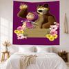 Masha Bear Wall Decor Tapestry Art For Pet Memorial Birthdaywedding Party Backdrop Family Gift