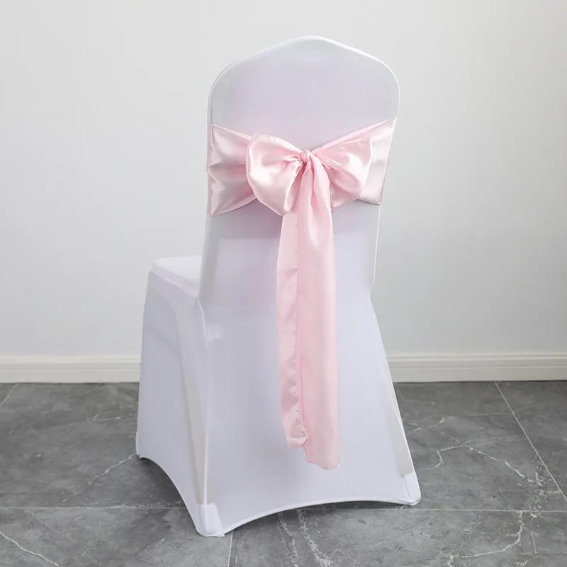10/50pcs Satin Chair Sash Bows Chair Cover Ribbons For Wedding Banquet Party Baby Shower Event graduation ceremony Decoration