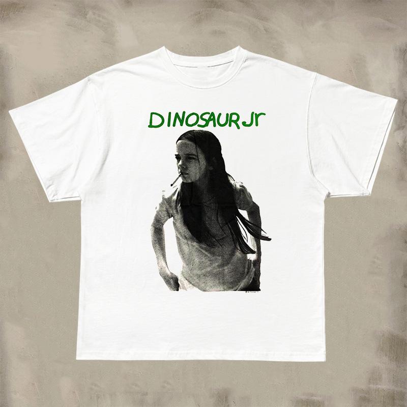 2024 Popular Dinosaur Jr Alternative Rock Band Dinosaur II Short Sleeve T-shirt Vintage Male and Female Couples Pure Cotton