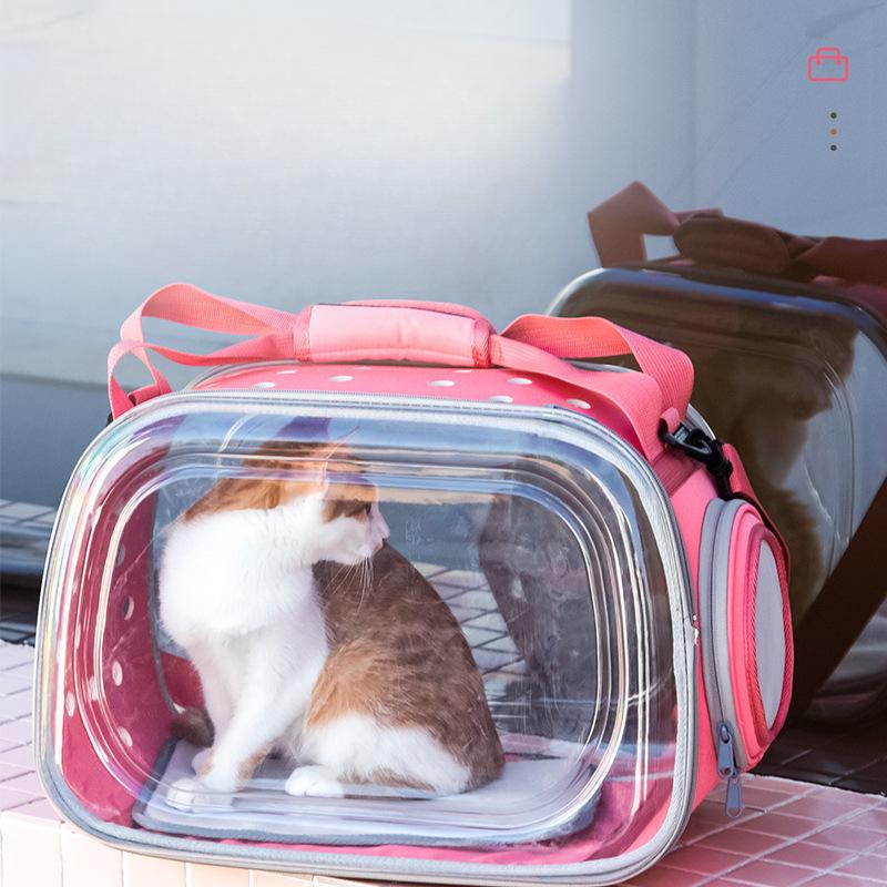Cat Bag Portable Backpack Cat and Dog Outing Travel Bag Crossbody Cat Bag Breathable Large Space Folding Handbag