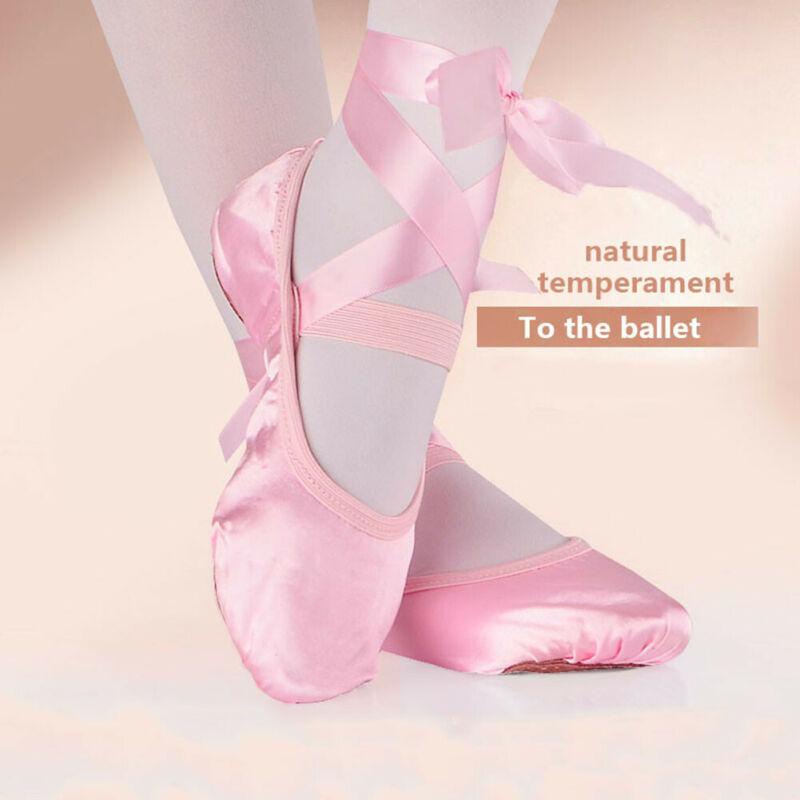 Tregren Kinder Mädchen BallettSchuhe Kleinkind Kleine Kinder Gymnastik Flats mit Band Geteilte Wildleder Sohle TanzSchuhe