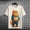 Funny Fat Cat T-Shirt Kid's 3d Printed Animal T-Shirts Kids Casual Loose Short Sleeved Oversized Tops Summer Streetwear Tees