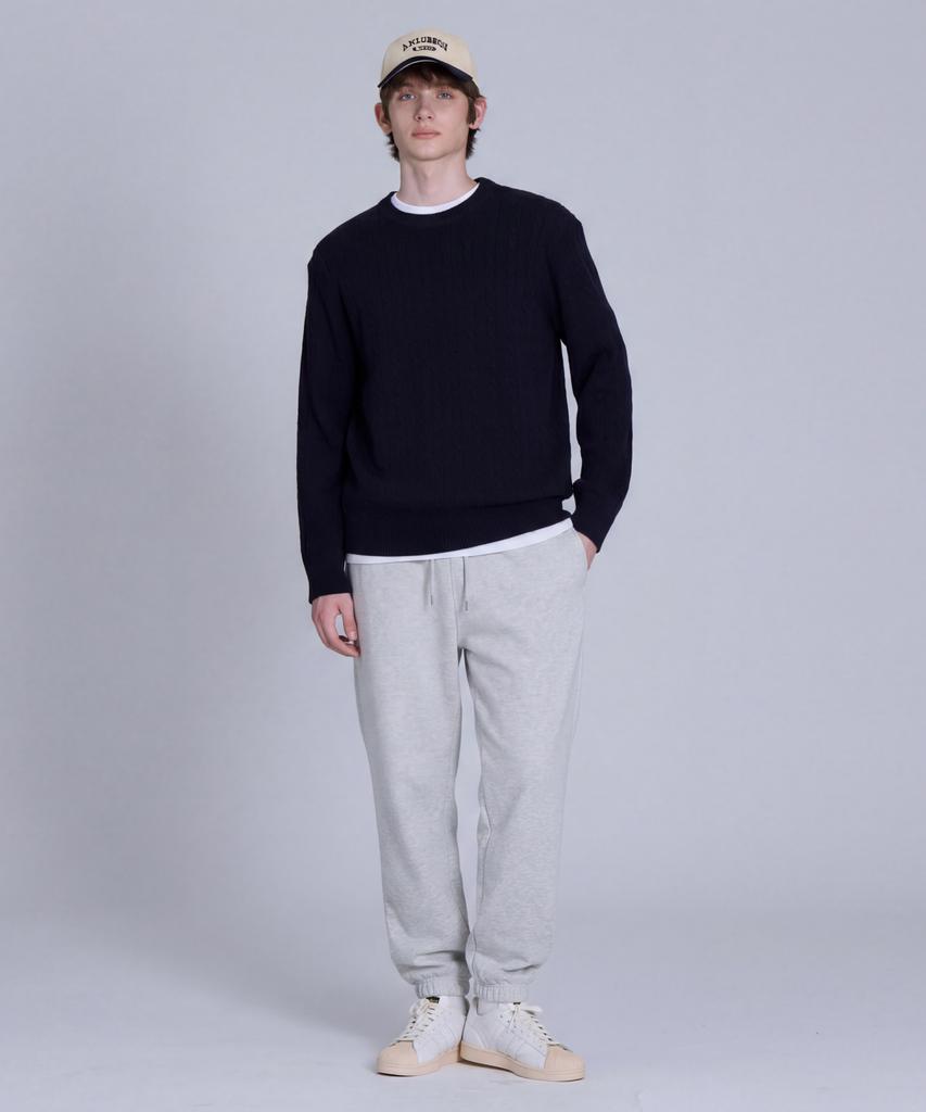 BASIC HOUSE Brushed Terry Jogger Pants Light Gray Lapt7101