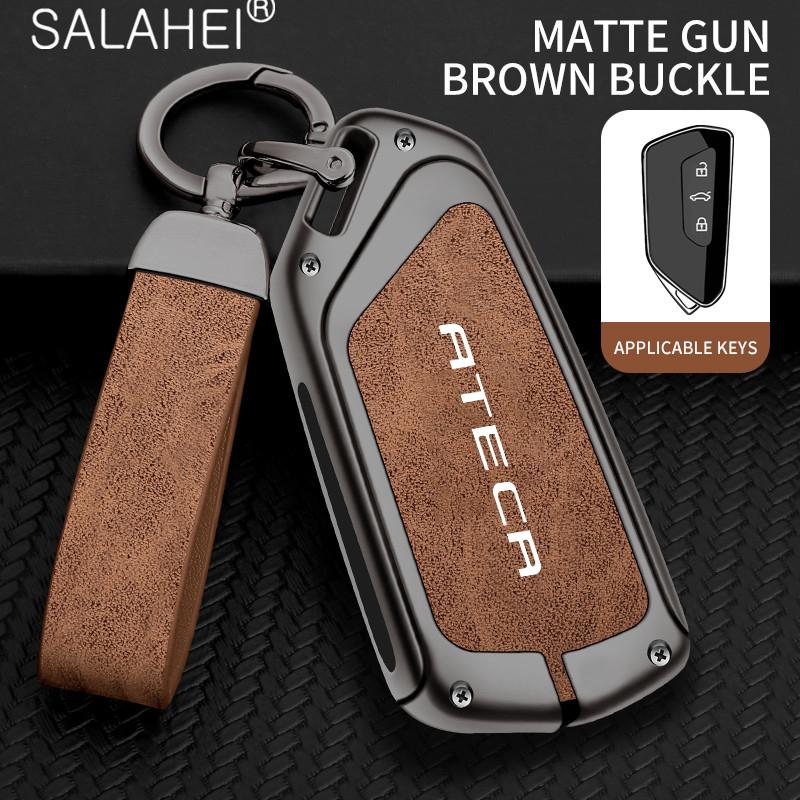 Zinc Alloy Car Remote Key Case Fob Cover Protective Holder Shell Auto Keychain Accessories For Seat Ateca Tarraco Leon Arona