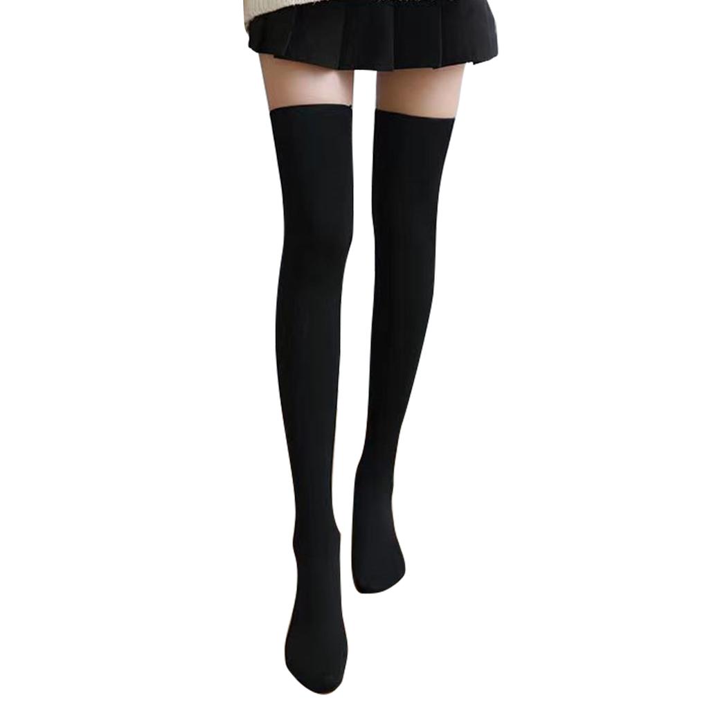 Stretchy Long Stockings for Women Fleece Lined Thermal Socks Warm Thigh High Socks Knee High Socks Winter Calf Socks