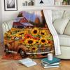 Cozy Sunflower Field Throw Blanket - Soft, Durable & Warm Flannel for Couch,, Office, and Travel - Perfect Gift for All Seasons