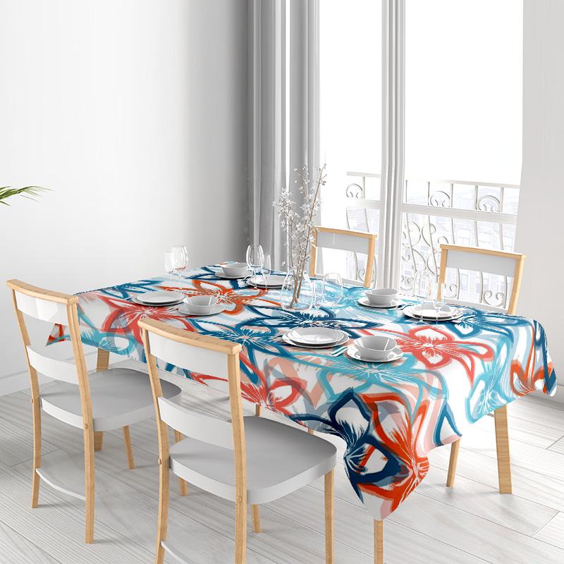 Floral Printed TableclothBrighten Up Your Dining Area with this Eye-Catching Decorative Fabric Perfect for Weddings, Parties Eve