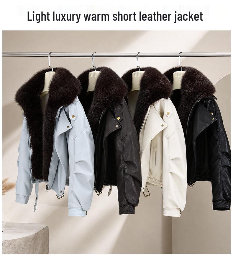 2026 Winter Women's Thick Cotton Jacket with Large Fur Collar, European & American Design