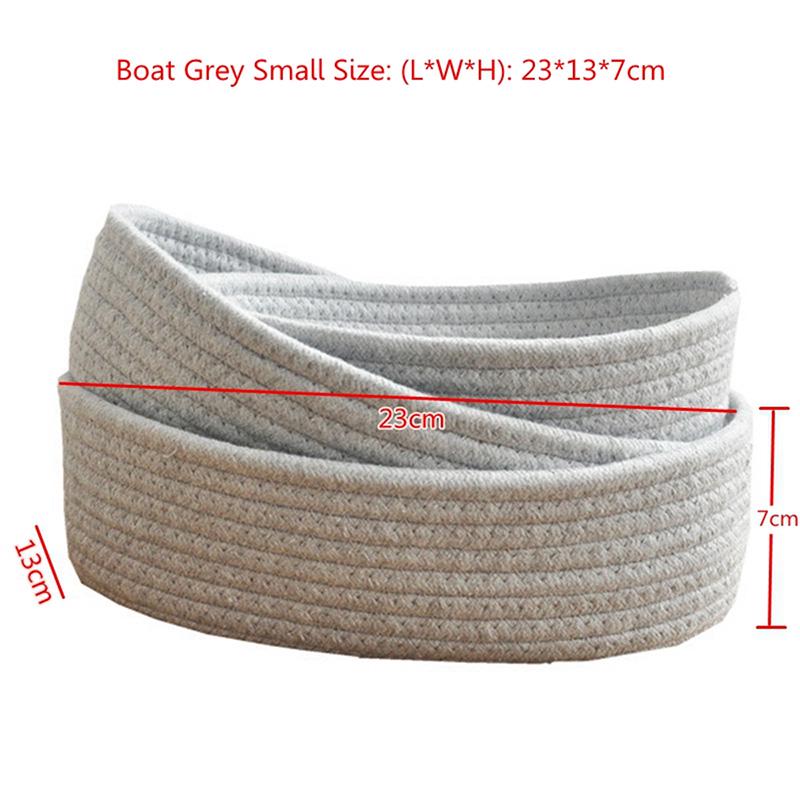 Hand Woven Basket Laundry Basket Storage Office Sundries Handmade Knitting Cotton Hamper