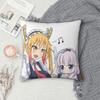 Anime Miss Kobayashis Dragon Maid Square Pillowcase Cushion Cover Pillow Case Throw Pillow Cover for Home Bedroom Car