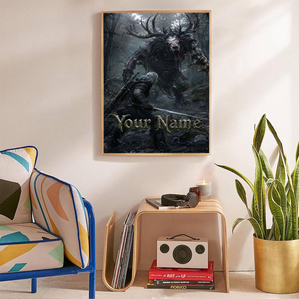 The Witcher 3 Customize Your Name Diamond Painting Round Diamond Diy Frameless Holiday Artwork Suitable For Home Office Wall Decoration
