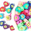 50 pcs Polymer Clay Animal & Fruit Style Mixed Color Flat Round Beads for DIY Bracelet Jewelry