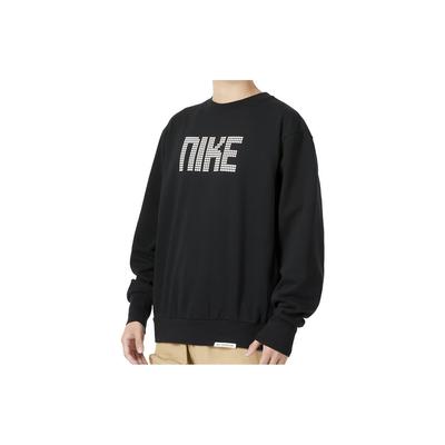 Nike Πουλόβερ Φούτερ με Καρό Εκτύπωση Γραμμάτων Ανδρικά Ρούχα Μαύρο FD9744-010