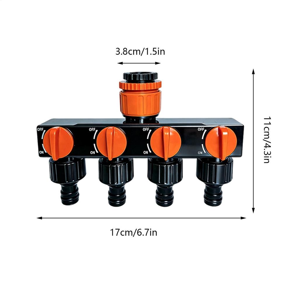 Water Distributor Connector 4Way Hose Spigot Distributor Anti-Drop Water Distributor Hose Splitter Valve Splitter Faucet Adapter