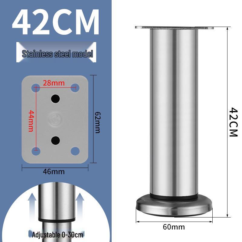 Adjustable Stainless Steel Legs for Sofa, TV Cabinet, Coffee Table, Bathroom Cabinet, and Bed.